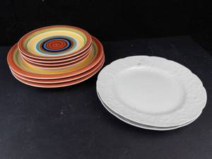 Mainstays Sonoma Stripes Dinnerware Set - 9-Piece with Dansk Ivy Pattern Salad Plates