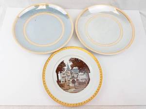 Royal Ann Fine China Golden Anniversary Plate 1929-1979 with 2 German Blue Plates