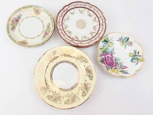 Assorted Bone China Plates - Royal Stafford, Rosina, Meito, Austria - Floral & Gold