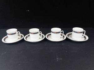 Remington Fine China Demitasse Cups & Saucers - Red Sea - 4-Piece Set