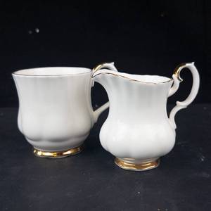 Royal Albert Val DOr Miniature Creamer & Sugar Set (Lot of 2)
