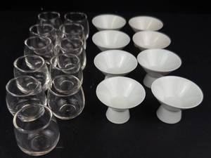 Sakazuki Guinomi Sake Cups (Set of 8) & Roly-Poly Glass Cocktail Cups (Set of 11)