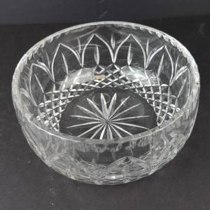 Crystal Cut Glass Bowl - Starburst Pattern, 6.5in Diameter