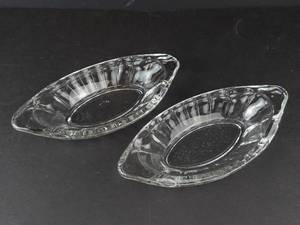 Banana Split Dishes - Clear Glass, Vintage, Mexico Marked (Lot of 2)