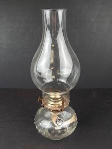 Lamplight Farms Vintage Glass Oil Lamp - Brass Burner, 13in Tall