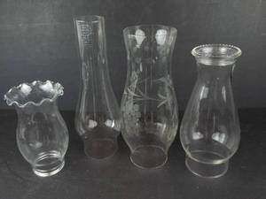 Empire Glass Oil Lamp Tops - Assortment of 4
