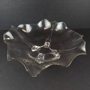 Cambridge Glass Co. 1930s 4-Toed Fancy Ruffle Centerpiece Bowl