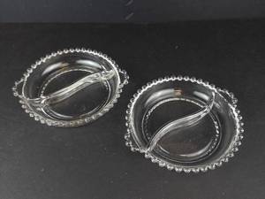 Imperial Glass Candlewick Divided Relish Dishes - Pair (2 Pieces)