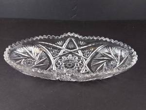 American Brilliant Period Relish Dish - Antique Cut Glass