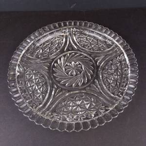 Anchor Hocking Stars & Bars Vintage Clear Glass Platter - 11 in