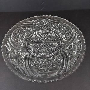 Anchor Hocking Stars & Bars Glass Serving Platter - Cake Plate