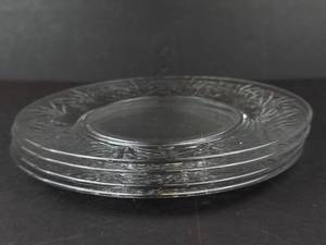 Indiana Glass Pebble Leaf Clear Glass Dish & Pressed Glass Serving Plate (Lot of 2)