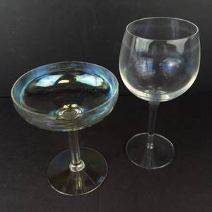 Iridescent Coupe Glass & Stemmed Wine Glasses - 2-Piece Set