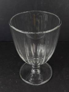 Clear Glass Goblet with Fluted Panel Bowl - Stemmed, Footed Dessert Glass