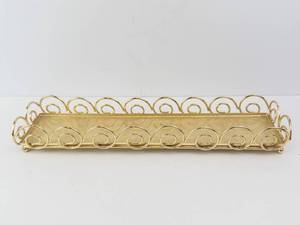 Silver Art Co Ltd Gold-Tone Jewelry Tray with Scrollwork Edges - Made in China