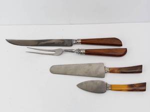 Washington Forge Sheffield England - Stainless Steel Carving Set & Vintage Serving Tools