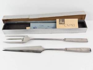 Capri-Italy Stainless Grillmaster Set - 3-Piece Carving Utensils (Forks & Knife)