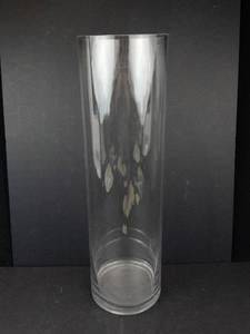 Clear Large Hurricane Vase - Tall Cylindrical, 16 in H, 5.5 in Opening