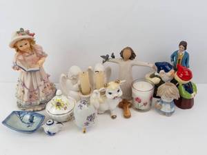 Montefiore Collection Porcelain Figurines & Decor Assortment - Candles, Salt Shakers & Small Vases