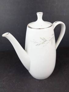St. Regis Teapot - Fine China, Japan - Leaf Motif with Silver Trim
