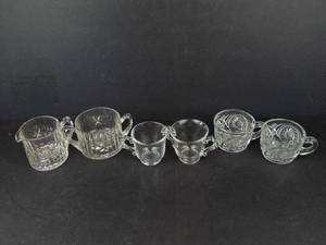 Crystal Glass Sugar & Creamer Sets (2) - Glass Punch Cups (2)