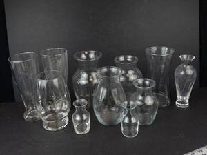 Clear Glass Vases (Lot of 11)