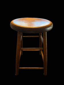 lot 16 image: Wooden Stool Round Seat - 20 in Tall
