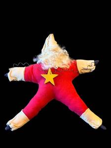 lot 20A image: Red Star Santa Plush Toy with Beard - 1 Piece