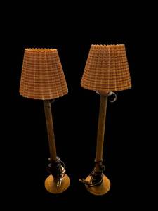 lot 21 image: Column Lamps - Pair, 20 in Tall (Lot of 2)