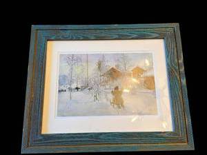 lot 25A image: Bygone Days Calendar Print - The Yard and the Washhouse, Framed