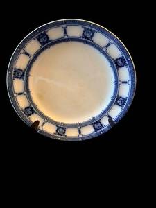 lot 30A image: Burleigh Ware Plate by Burgess & Leigh England Brooklyn Blue & White 9-Inch