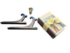 lot 47 image: Pair of Plate or Picture Holders & 4-Volume Hardcover Book Set