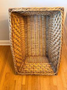 lot 53A image: Antique Wicker Basket - Natural Storage Basket, 29 in H
