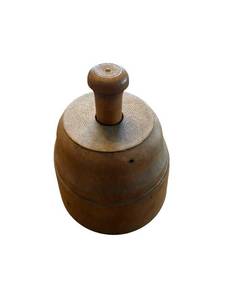 lot 82 image: Antique Wooden Butter Mold or Stamper - Vintage Kitchen Tool