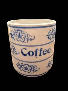 lot 100 image: Blue & White Floral Ceramic Coffee Jar