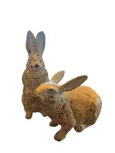 lot 138 image: Rabbit Figurines Pair - 9 In & 5 In Tall