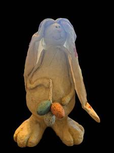 lot 140 image: 12-Inch Plush and Plastic Easter Bunny Rabbit with Colorful Eggs