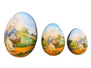 lot 142 image: Three Paper Easter Eggs