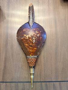 lot 180 image: Leaf-Shaped Bellow with Brass Handle and Sunburst Back Bellow