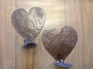 lot 182 image: Heart-Shaped Metal Hanging Candle Holder (Lot of 2)