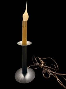 lot 200 image: Electric Candlestick Lamp - 11-Inch Tall, Black Base, Corded Plug-In