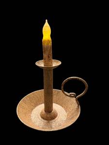 lot 207 image: Antique Candlestick Holder with Ring Handle