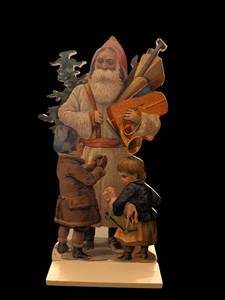 lot 224 image: Santa Cardboard Standee - 15 Inches Tall with Children