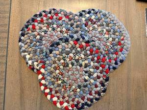 lot 254 image: Braided Rug - 12-Inch Round Multicolor Patchwork Lot of 3