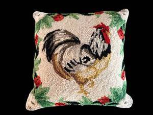 lot 278 image: Rooster Pattern Throw Pillow 17x17 - Decorative Accent Cushion