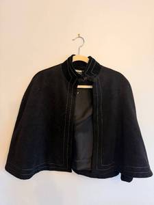 lot 306 image: Lauren Ralph Lauren Black Cape Coat With Stand Collar