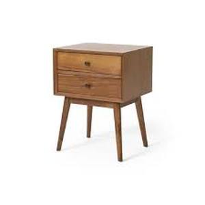 lot 62 image: Noble House Medium Brown 2 Drawers Acacia Wood Nightstand
