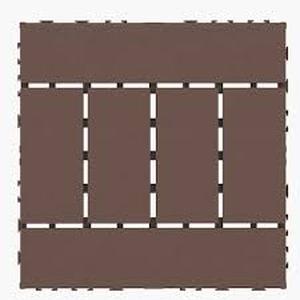 lot 65 image: Tunearary 12 in. x 12 in. Brown Outdoor Modular Interlocking Deck Tile Floor Tile, DIY, 44-Pieces