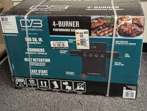 lot 1 image: Char-Broil 4 Burner 25000 BTU Gas Grill 463351125 BlackSilver