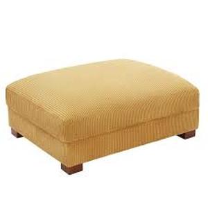 lot 103 image: 42 in. Orange Corduroy Fabric Rectangle Ottoman with Wood Legs